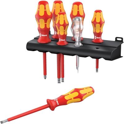 Wera Kraftform VDE Screwdriver Set, 7-Piece, Slotted/PZ