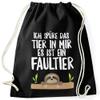 MoonWorks Sloth Drawstring Gym Bag “I Feel the Animal in Me” Black, One Size view 1