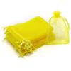 Bezall 100 Yellow Organza Bags, 8.9 x 11.4 cm, Sheer Drawstring Wedding, Jewelry, Candy, Party, Festival, and Gift Bags view 1