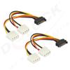 2-Pack Delock SATA Power Cable, 15-Pin to 2x 4-Pin Molex Female, 20 cm view 1