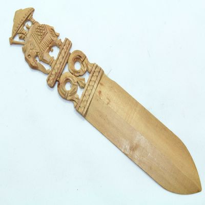 Rajasthan Gems Handmade Sandalwood Letter Opener with Elephant Handle, 6 in