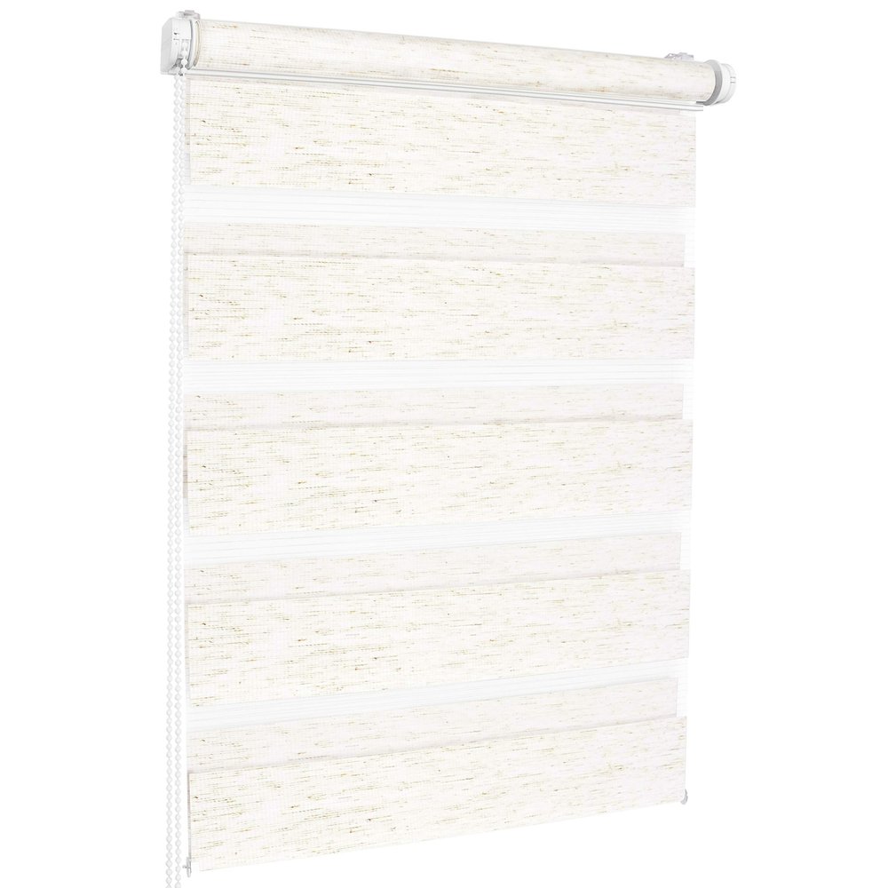 Rolmaxxx Duo Roller Blind, No-Drill Clamp Mount, Beige Melange, 70 x 150 cm