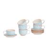 Nicola Spring Blue Cappuccino Cups & Saucers, 24-Piece Set view 1