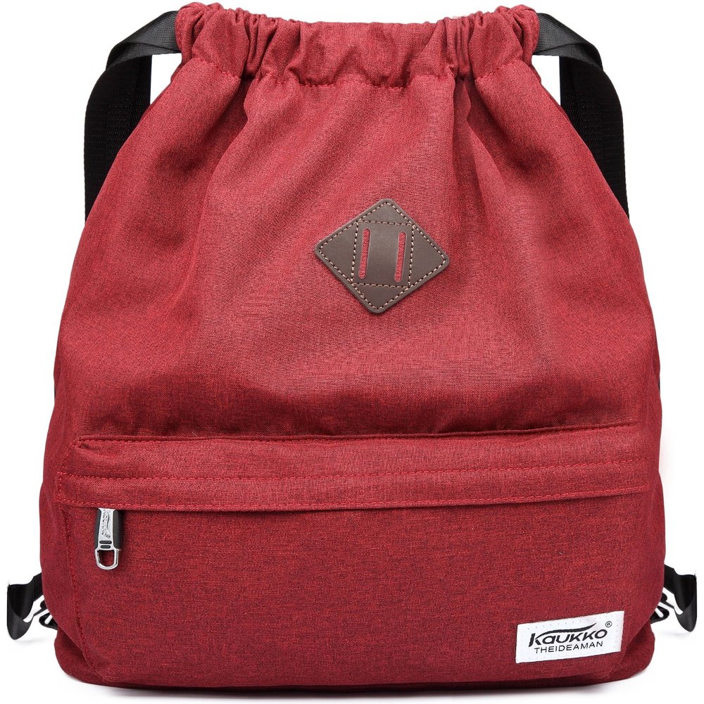 KAUKKO Drawstring Gym Bag with Interior Pocket