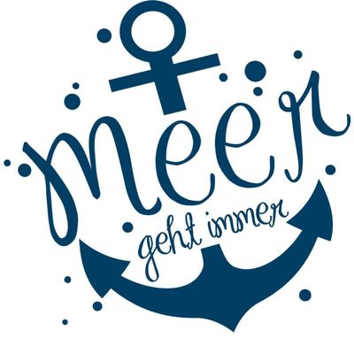 CLICKANDPRINT Anchor Sticker “The Sea Is Always Calling,” 40 x 39.2 cm, Metallic Turquoise