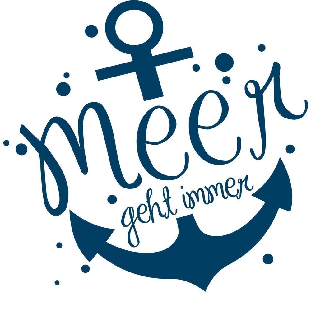 CLICKANDPRINT Anchor Sticker “The Sea Is Always Calling,” 40 x 39.2 cm, Metallic Turquoise