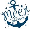 CLICKANDPRINT Anchor Sticker “The Sea Is Always Calling,” 40 x 39.2 cm, Metallic Turquoise view 1