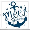 CLICKANDPRINT Anchor Sticker “The Sea Is Always Calling,” 40 x 39.2 cm, Metallic Turquoise view 2