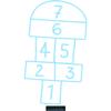 CLICKANDPRINT Hopscotch Sticker, 90 x 51 cm, Frosted Glass Light Blue view 1