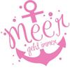 CLICKANDPRINT Anchor Sticker “The Sea Is Always an Option,” 110 x 107.8 cm, Light Pink – Vinyl Decal view 1
