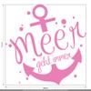 CLICKANDPRINT Anchor Sticker “The Sea Is Always an Option,” 110 x 107.8 cm, Light Pink – Vinyl Decal view 2