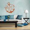 CLICKANDPRINT Anchor Motif Wall Sticker “The Sea Is Always an Option,” 60 × 58.8 cm, Hazelnut Brown view 2