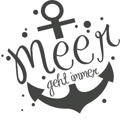 CLICKANDPRINT Anchor Motif Sticker: The Sea Is Always an Option, 30 x 29.4 cm, Anthracite Metallic