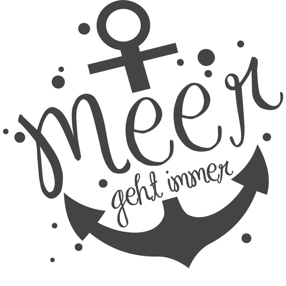 CLICKANDPRINT Anchor Motif Sticker: The Sea Is Always an Option, 30 x 29.4 cm, Anthracite Metallic
