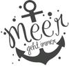 CLICKANDPRINT Anchor Motif Sticker: The Sea Is Always an Option, 30 x 29.4 cm, Anthracite Metallic view 1