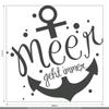 CLICKANDPRINT Anchor Motif Sticker: The Sea Is Always an Option, 30 x 29.4 cm, Anthracite Metallic view 2