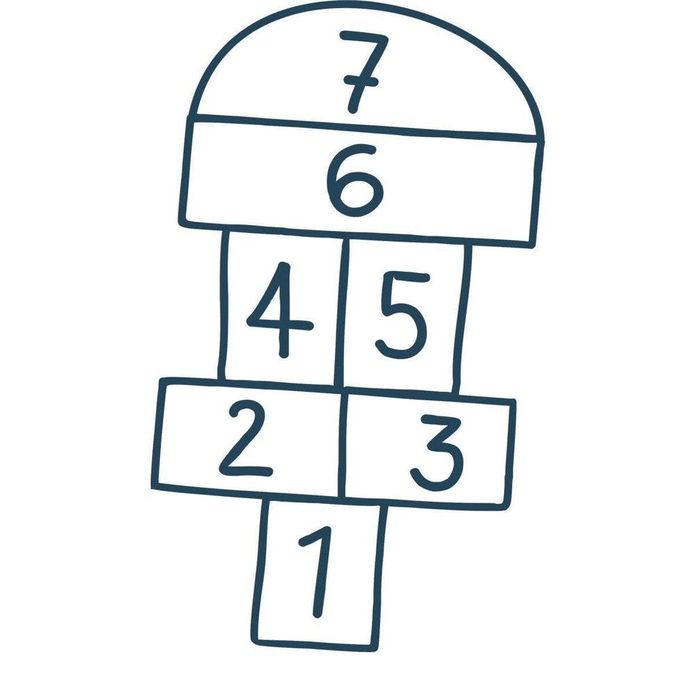 CLICKANDPRINT Hopscotch Sticker, 140 x 79.4 cm, Blue-Gray Metallic, Decorative/Car Decal