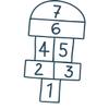 CLICKANDPRINT Hopscotch Sticker, 140 x 79.4 cm, Blue-Gray Metallic, Decorative/Car Decal view 1