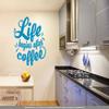 CLICKANDPRINT “Life Begins After Coffee” Wall Decal, 30 x 28.7 cm, Light Blue view 2