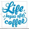 CLICKANDPRINT “Life Begins After Coffee” Wall Decal, 30 x 28.7 cm, Light Blue view 3