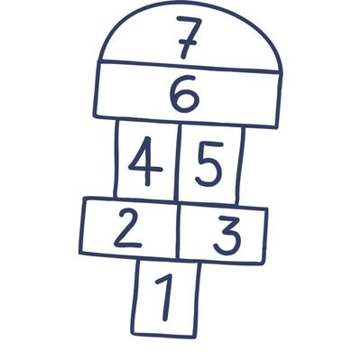 CLICKANDPRINT Hopscotch Sticker, 120 x 68.0 cm, Dark Blue – Wall Decal / Wall Sticker / Wall Decor / Vinyl