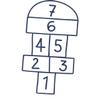 CLICKANDPRINT Hopscotch Sticker, 120 x 68.0 cm, Dark Blue – Wall Decal / Wall Sticker / Wall Decor / Vinyl view 1