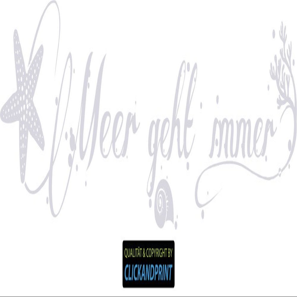 CLICKANDPRINT “The Sea Is Always a Good Idea” Wall Sticker, 230 x 52 cm, Transparent