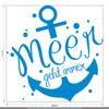 CLICKANDPRINT Anchor Sticker “The Sea Is Always a Good Idea,” 60 × 58.8 cm, Light Blue view 2