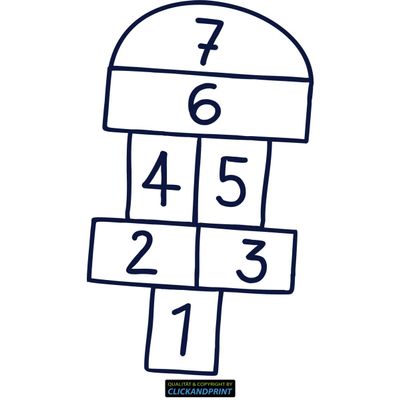 CLICKANDPRINT Hopscotch Sticker, 170 x 96.4 cm, Steel Blue