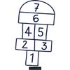CLICKANDPRINT Hopscotch Sticker, 170 x 96.4 cm, Steel Blue view 1