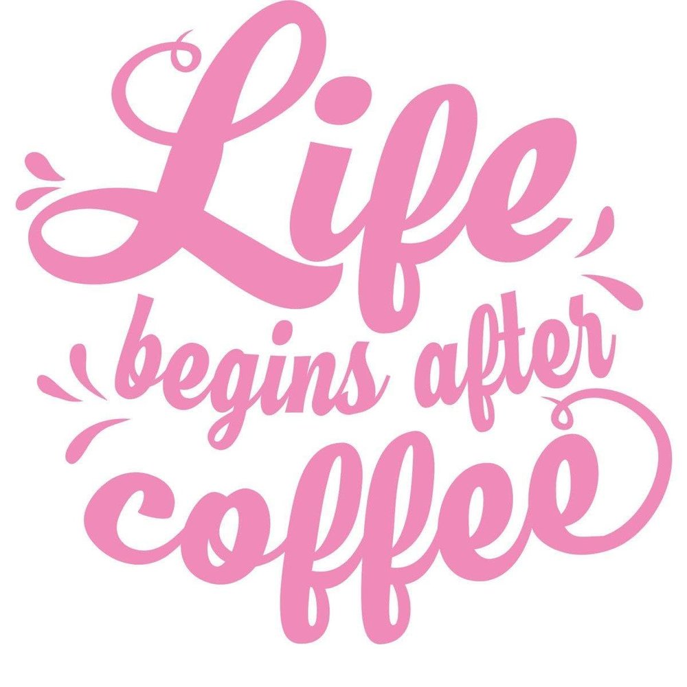 CLICKANDPRINT “Life Begins After Coffee” Wall Decal, 30 x 28.7 cm, Light Pink