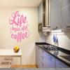 CLICKANDPRINT “Life Begins After Coffee” Wall Decal, 30 x 28.7 cm, Light Pink view 2
