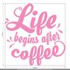 CLICKANDPRINT “Life Begins After Coffee” Wall Decal, 30 x 28.7 cm, Light Pink view 3