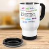 PrintPlanet White Insulated Travel Mug with Name Kristina – Positive Traits view 3