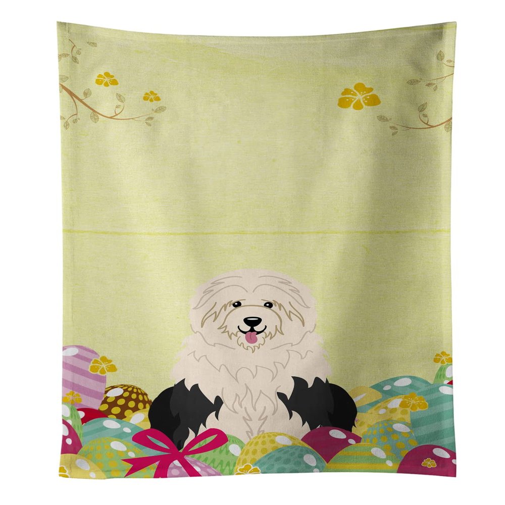 Caroline's Treasures Easter Eggs Old English Sheepdog Kitchen Towel, Multicolor, 25 x 15 in
