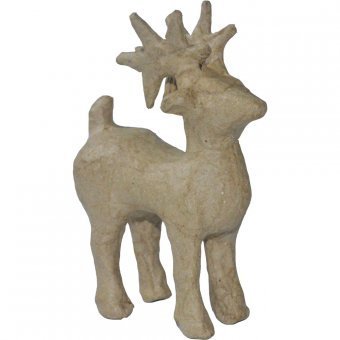 Meyco Hobby Cardboard/Papier-Mâché Reindeer Figure, 13 x 8 cm