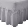 Luxury Wrinkle-Free Solid Percale 180-Thread-Count Valance Fitted Sheet, Silver, King Size view 1