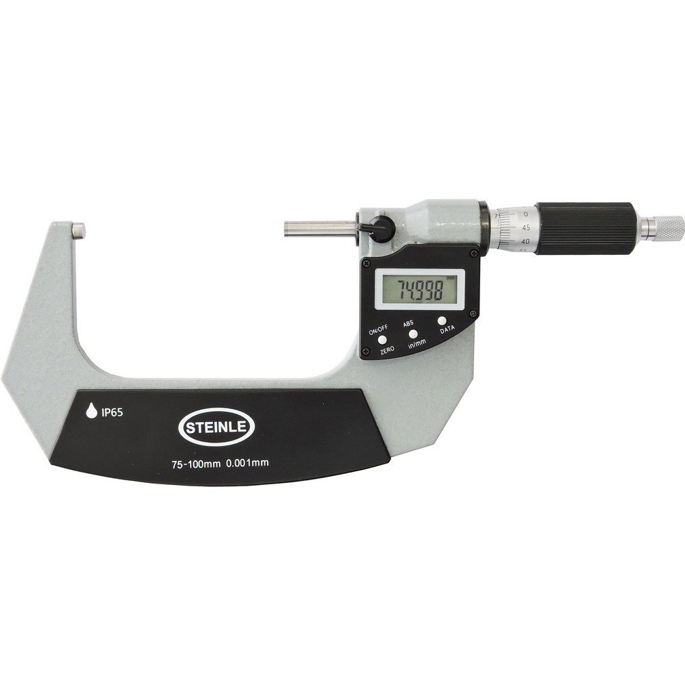 STEINLE 2245 Digital Outside Micrometer, 75–100 mm, DIN 863, IP65