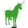CLICKANDPRINT Unicorn with Stars Wall Decal, 70 x 56.5 cm, Yellow-Green view 1