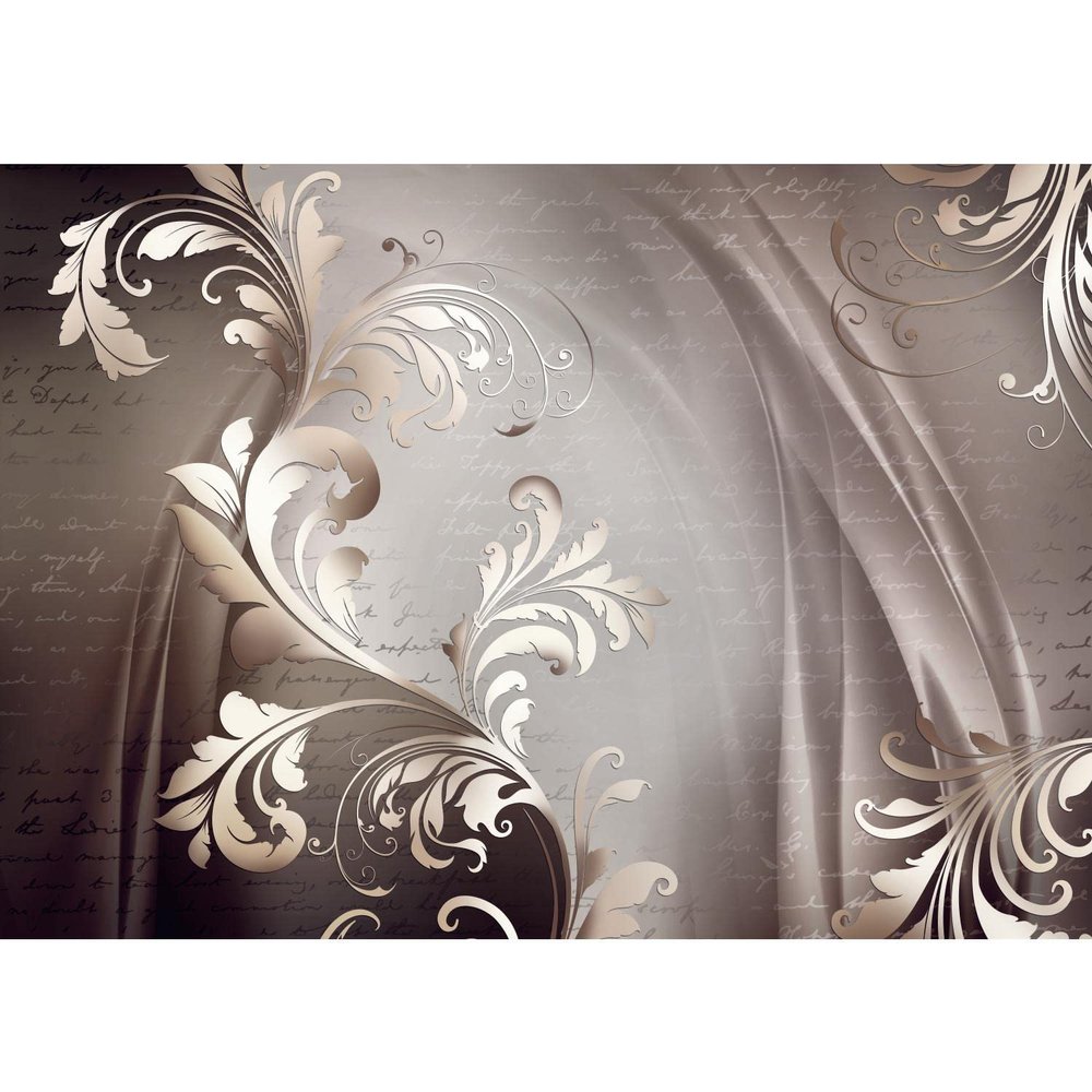 Runa Art Abstract Vintage Floral Photo Wallpaper, Non-Woven, Brown, 308 x 220 cm