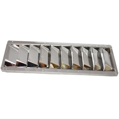 Vent grille, 10 louvers (engine), 528 mm x 112 mm, stainless steel 316/A4