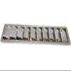 Vent grille, 10 louvers (engine), 528 mm x 112 mm, stainless steel 316/A4 view 1