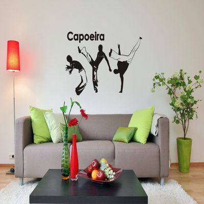 blattwerk-design Wall Decal: Capoeira - Martial Arts - Brazil - Sports // Various Sizes and Colors (1020 x 600 mm, Yellow)