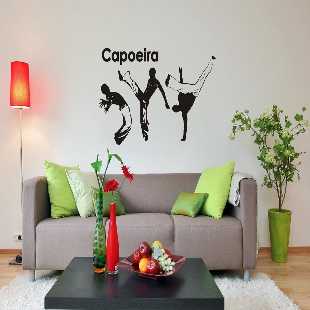 blattwerk-design Wall Decal: Capoeira - Martial Arts - Brazil - Sports // Various Sizes and Colors (1020 x 600 mm, Yellow)