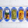 Pyrex Cook&Go Rectangular Food Storage Containers, 80/170 cl, Clear with Blue Lids, 2-Pack view 2