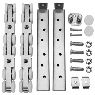 Heavy-Duty Sliding Door Hardware, Stainless Steel, 12 Rollers