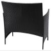 Mendler Halden Poly Rattan Garden Bench – Anthracite, Green Cushion view 2