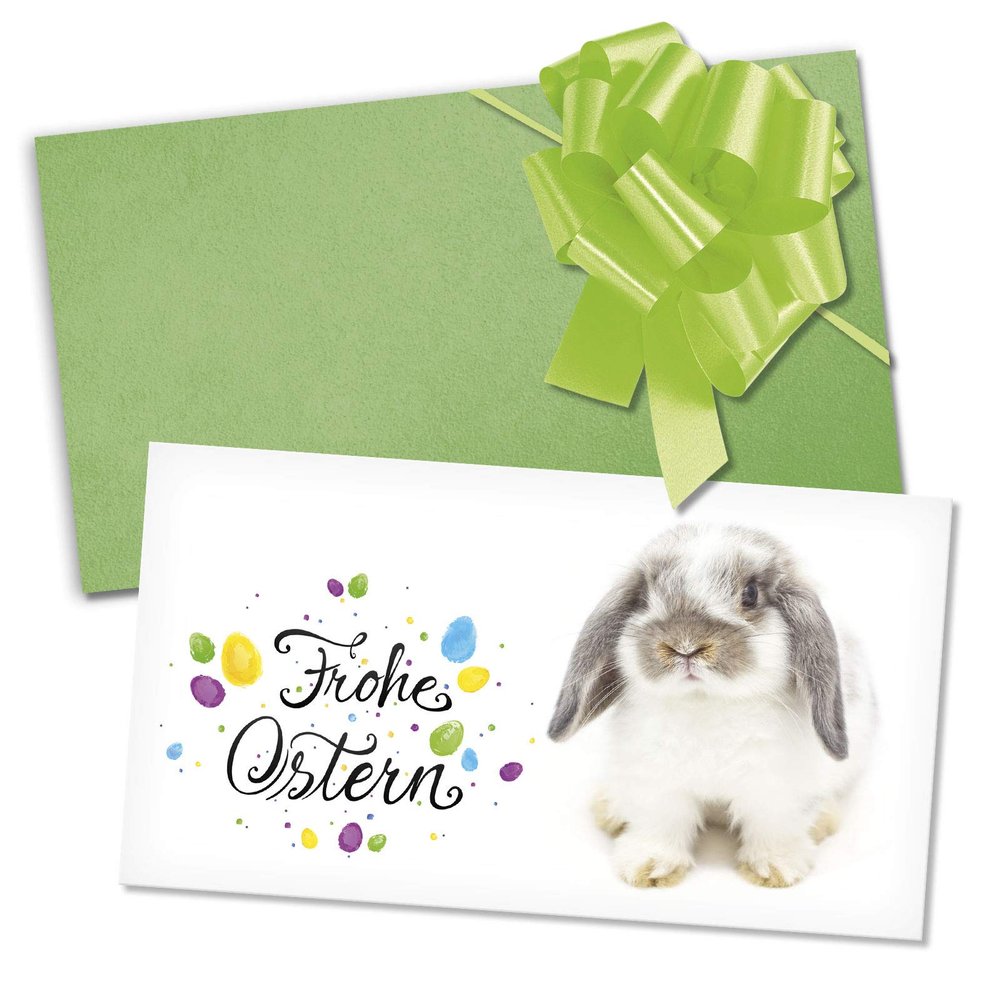 GESCHENKGUTSCHEIN.com by POS-HAUER Gift Voucher Set – 10 Vouchers, Envelopes & Ribbons, Easter Design
