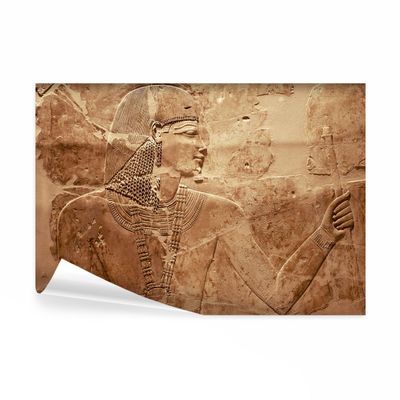 decomonkey Stone Wall Stone Photo Wallpaper, 350 x 256 cm, XXL, Egypt Pharaoh Wood
