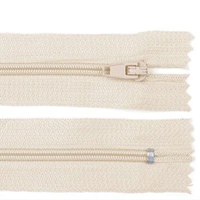 Schnoschi 2 Pack 25 cm Long Spiral Zipper, Non-separable, Cream, 3mm Tape